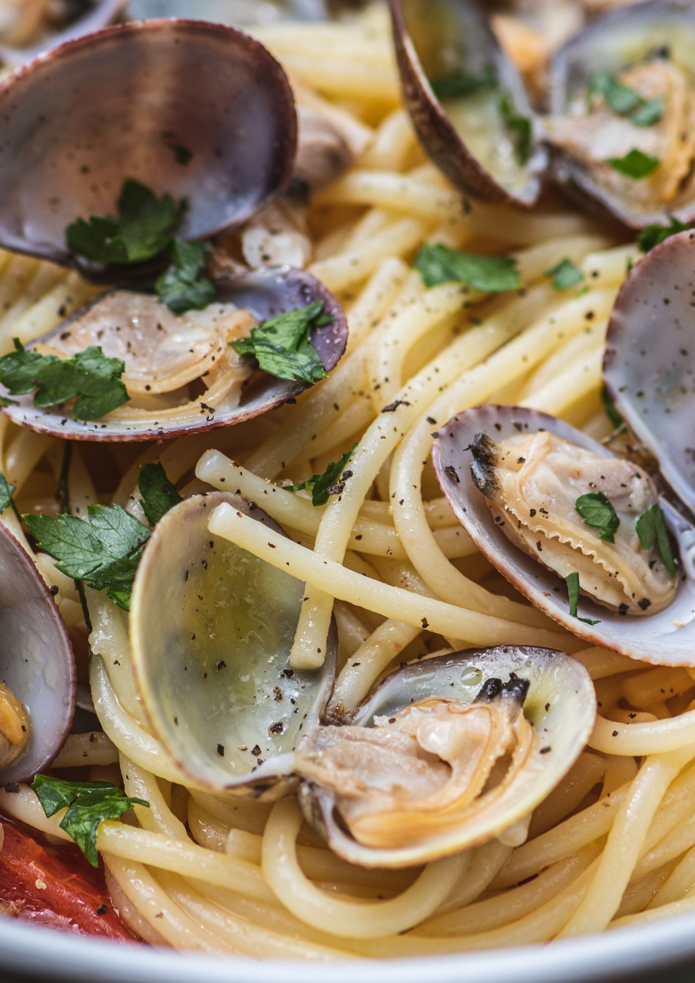 Spaghetto chitarra con vongola e bottarga di muggine